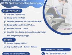 UPTD Puskesmas Salutambung Buka Open Rekrutmen Dokter Gigi, Dibutuhkan Segera